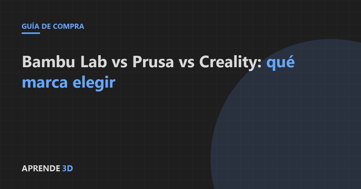 Portada del artículo: Bambu Lab vs Prusa vs Creality