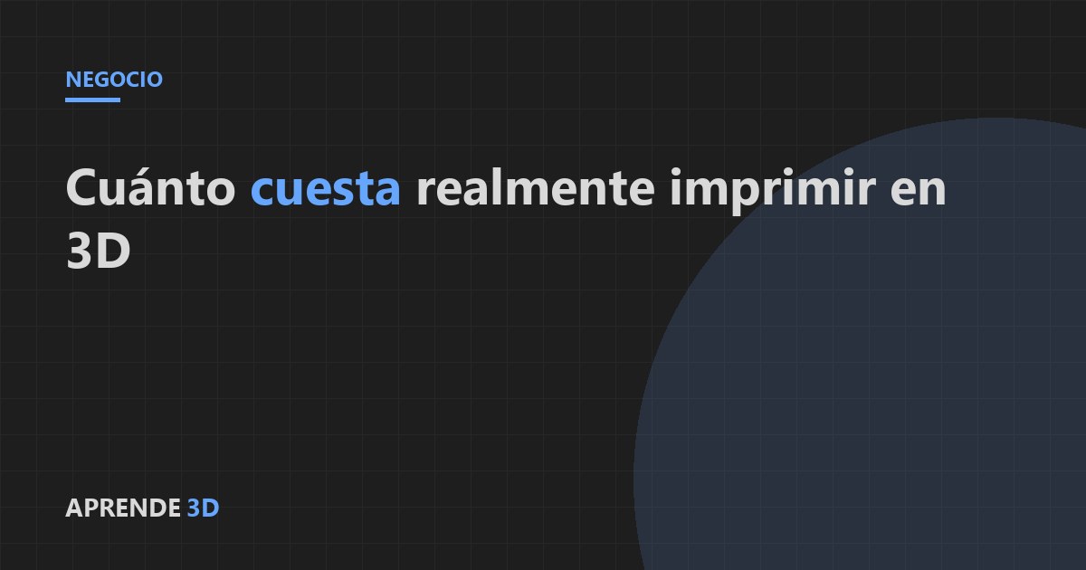 Portada del artículo: cuánto cuesta realmente imprimir en 3D