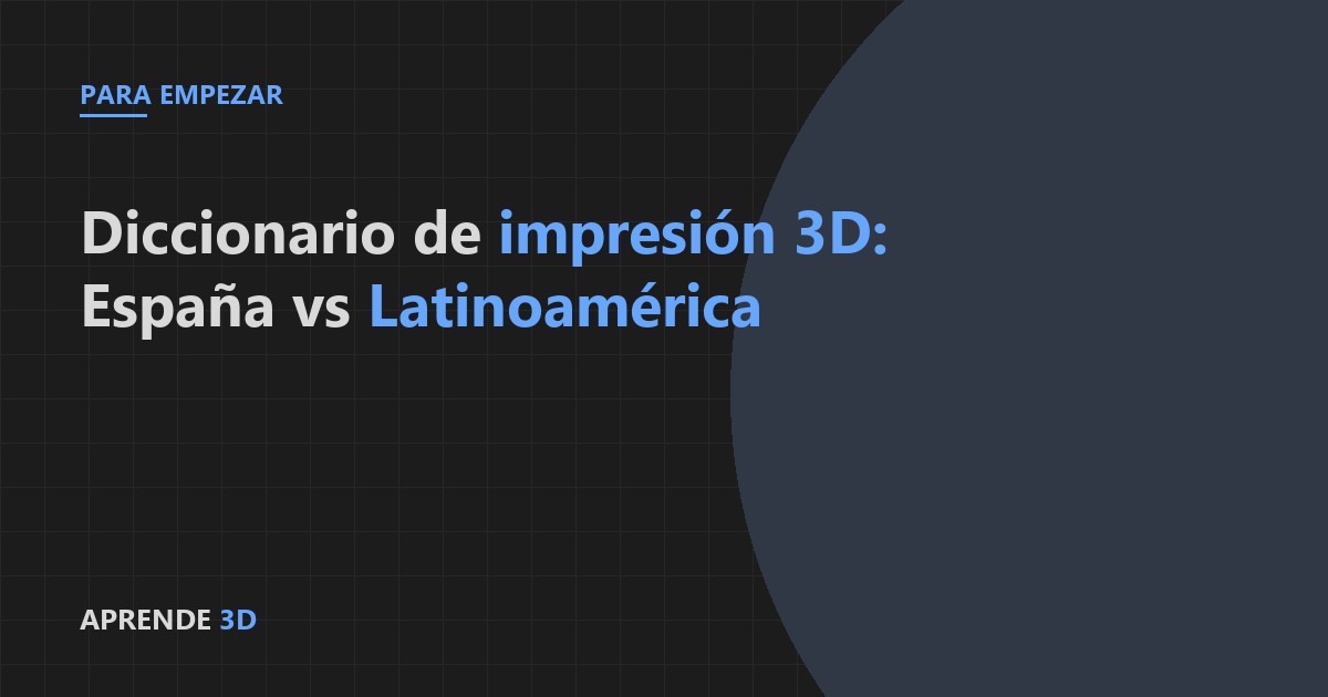 Portada del artículo: diccionario de impresión 3D España vs Latinoamérica