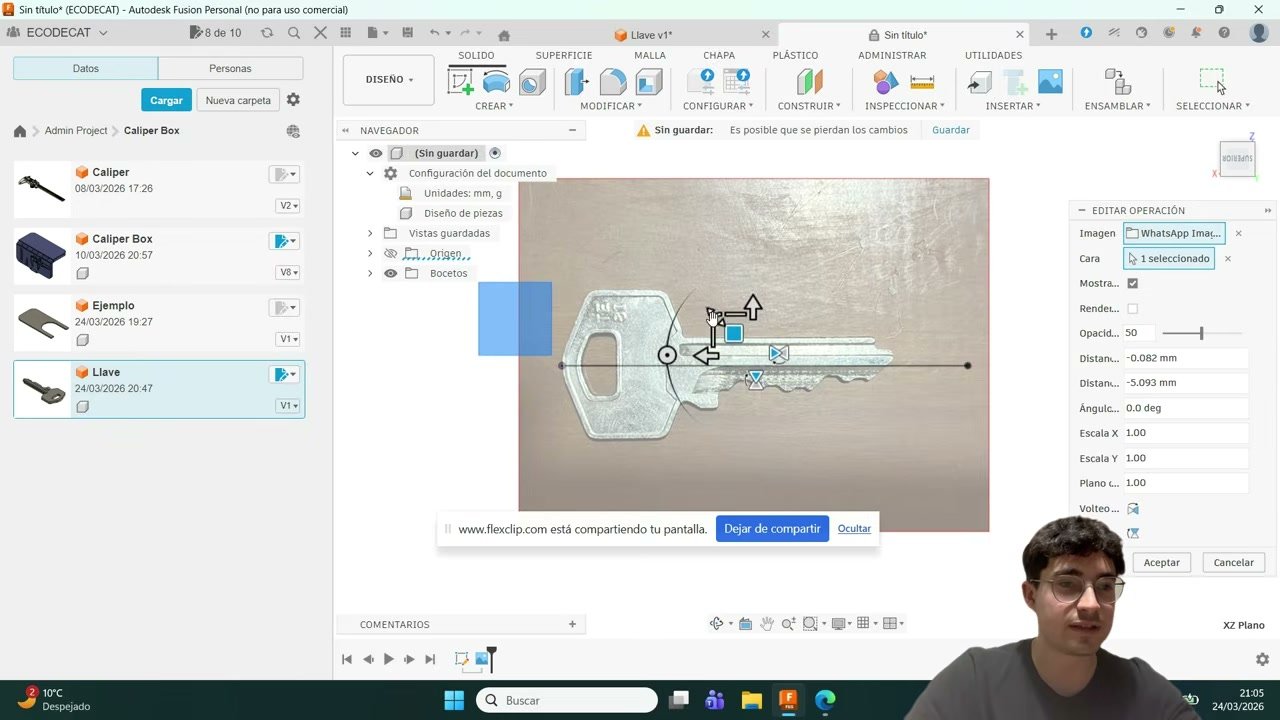 Foto de referencia de una pieza física usada como base para modelarla en 3D