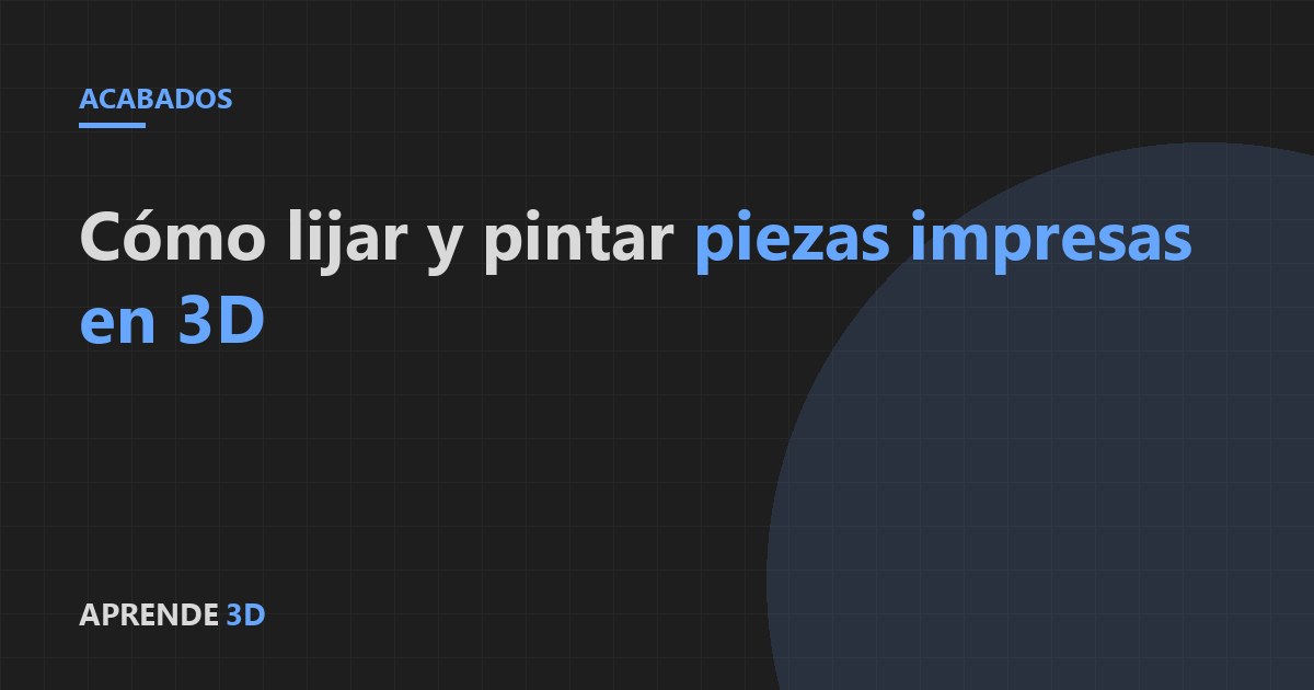 Portada del artículo: cómo lijar y pintar piezas impresas en 3D