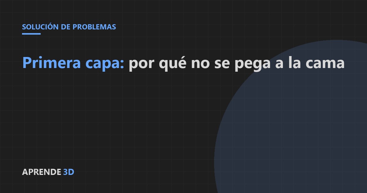 Portada del artículo: por qué la primera capa no se pega a la cama